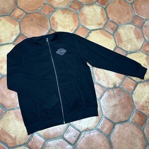 Harley-Davidson Black Zip-Up Jacket with Embroidered Logo
